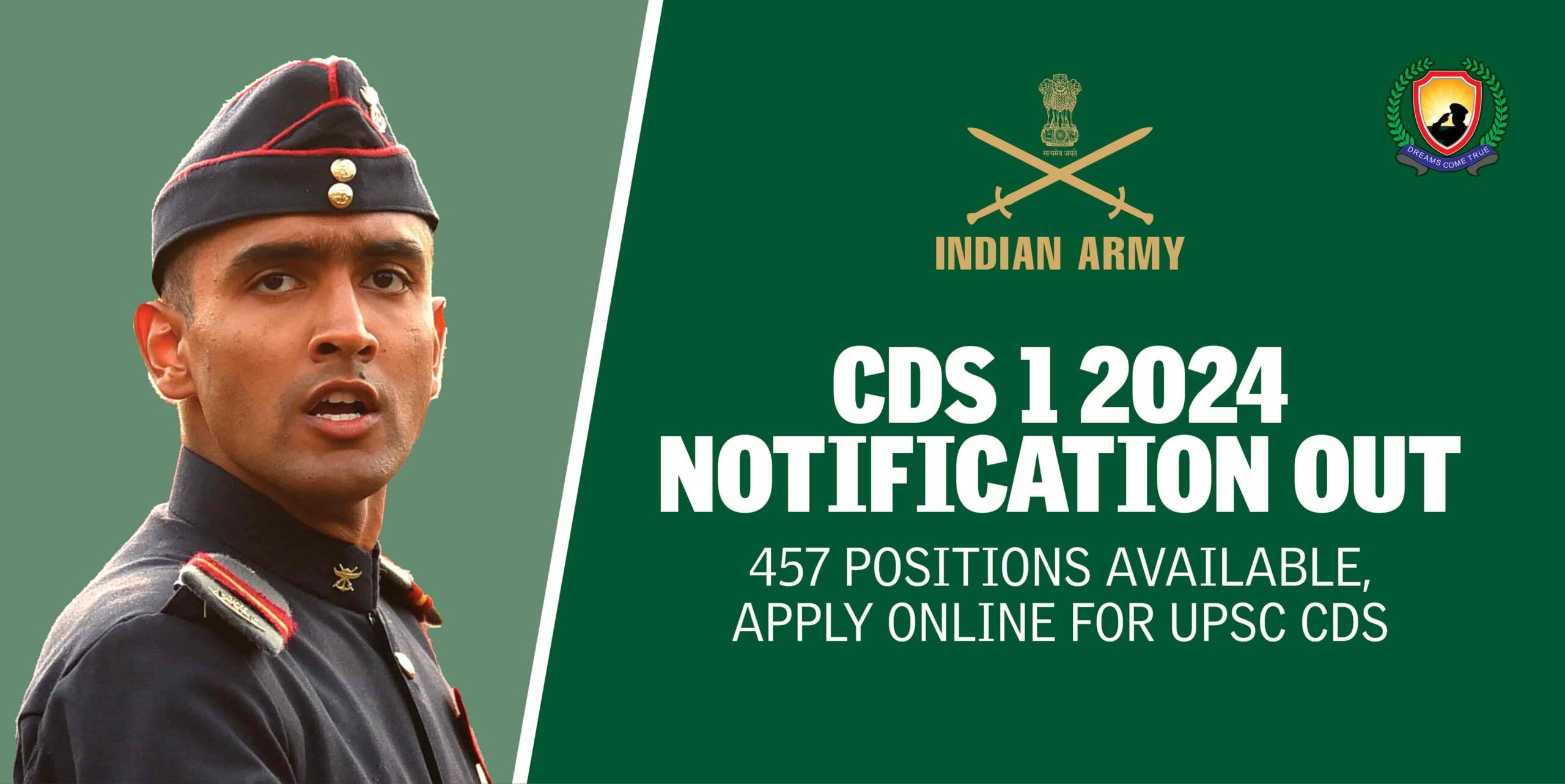 CDS 1 Notification 2024, Application Form for 457 Posts